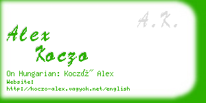 alex koczo business card